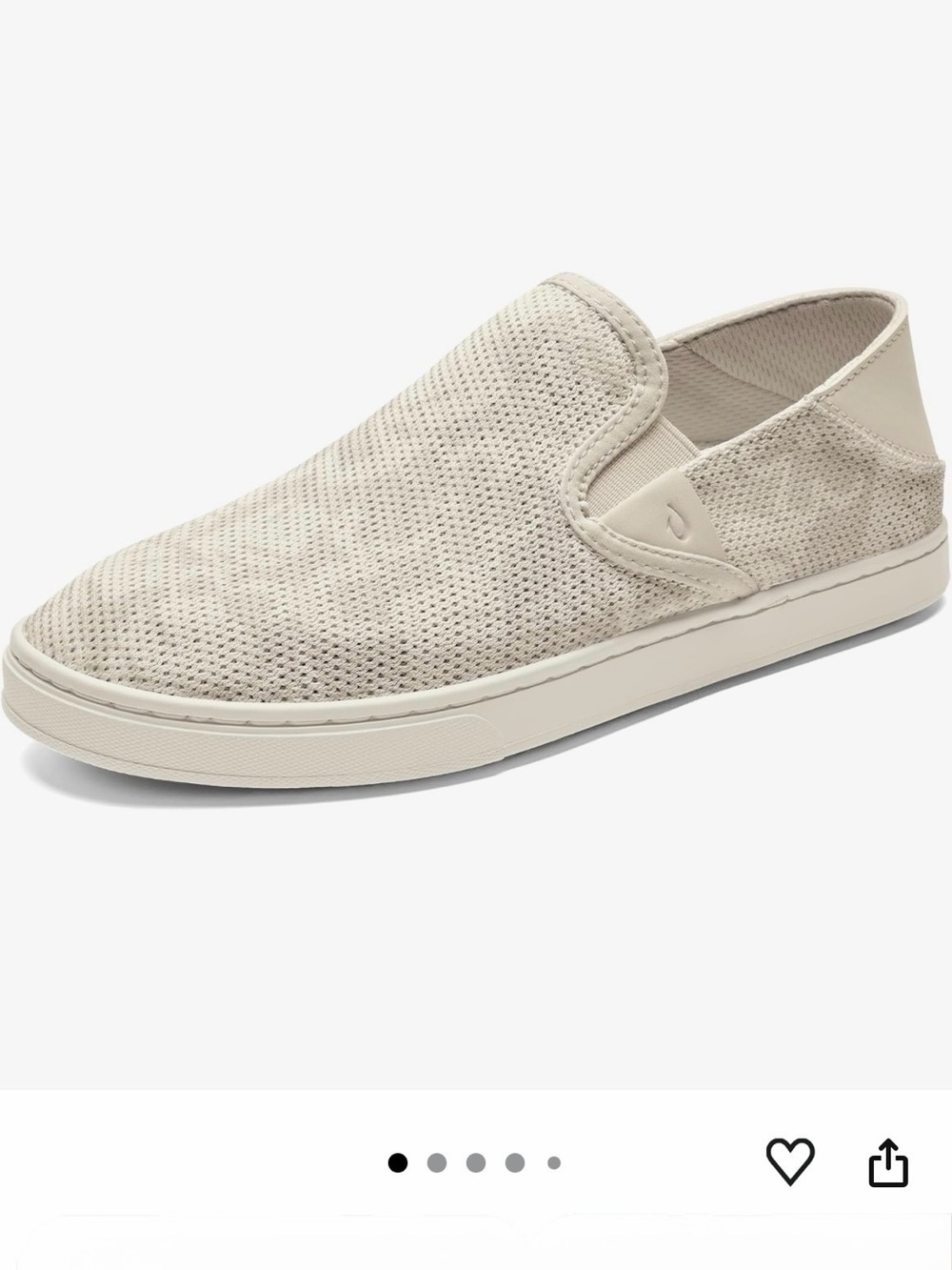 OluKai Women's Slip-On Perforated Mules in Puka White